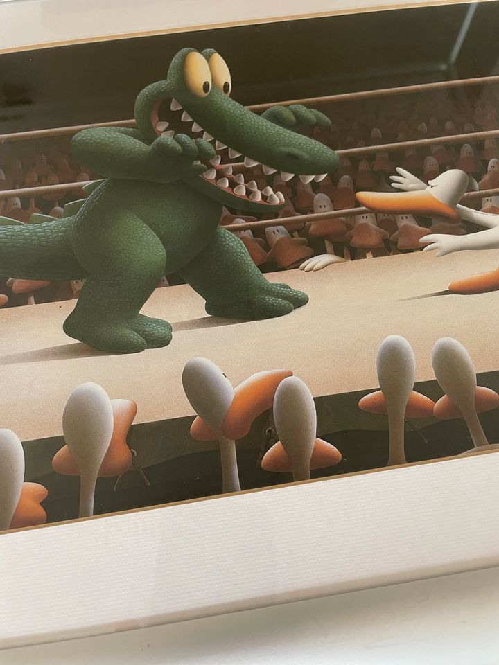 Bild Michael Bedard Ente im Boxring im Alurahmen 45 x 35 cm in Frankfurt am Main