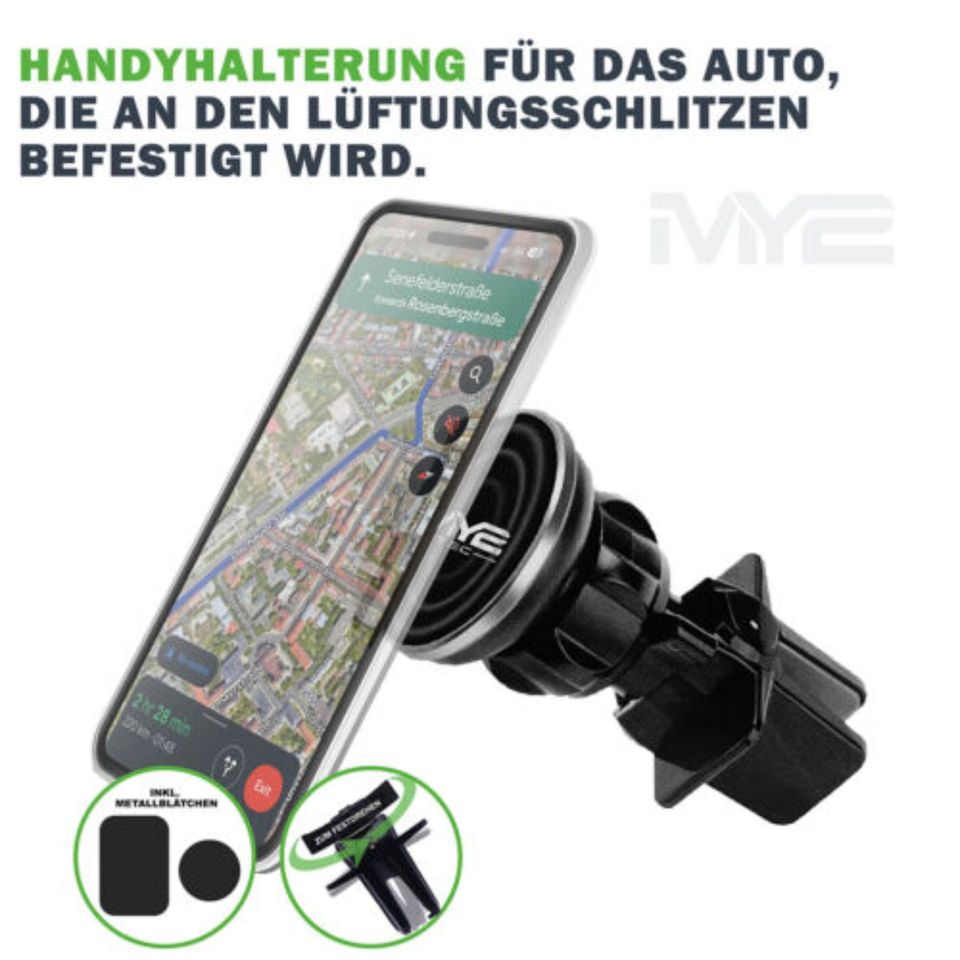 M2-Tec 360° Universal Auto Lüftungs-Halterung Handy Navi Magnet in Bottrop