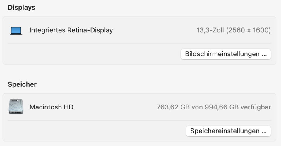 MacBook Air 13“ M1 2020 1TB spacegrey spacegrau wie neu in Hamburg