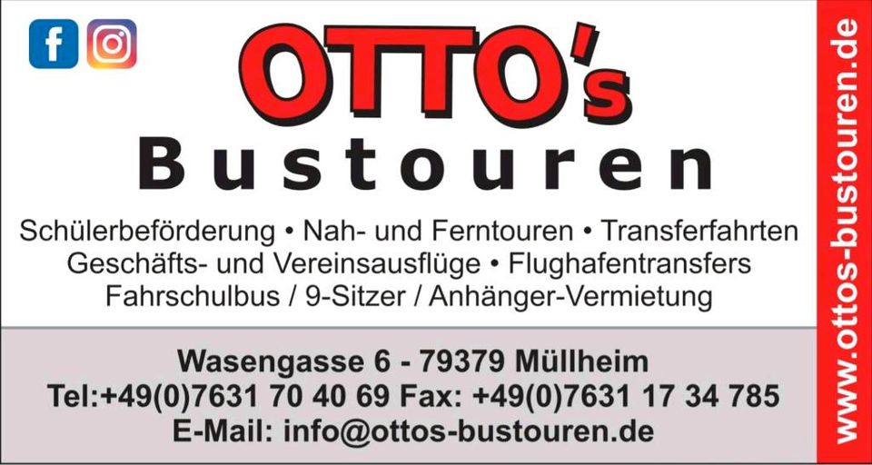 Busfahrer (m/w/d) Linien-, Schüler-, Ausflugs- und Reiseverkehr in Müllheim