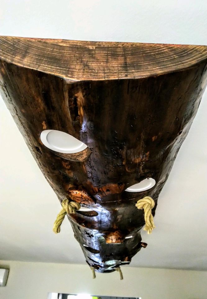Massivholz Deckenlampe  2,5 m Nussbaum Farbe Vintage in Rheinbach