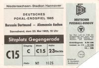 Eintrittskarte Pokal-Endspiel 1965 BVB - Alemannia Aachen Nordrhein-Westfalen - Krefeld Vorschau