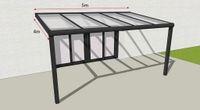 Alu Überdachung Bausatz neu 4x5m inkl. Befestigungsmat. und LEDs Niedersachsen - Bokensdorf Vorschau