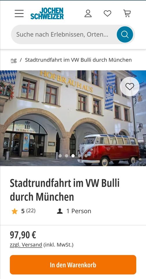 Stadtrundfahrt VW Bulli T1 Bus München Jochen Schweizer Gutschein in München