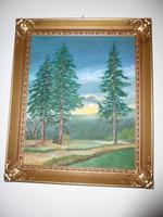 Gemälde Wandbild Wald Bäume Fritz Ritter DDR Fußballspieler Dresden - Mickten Vorschau