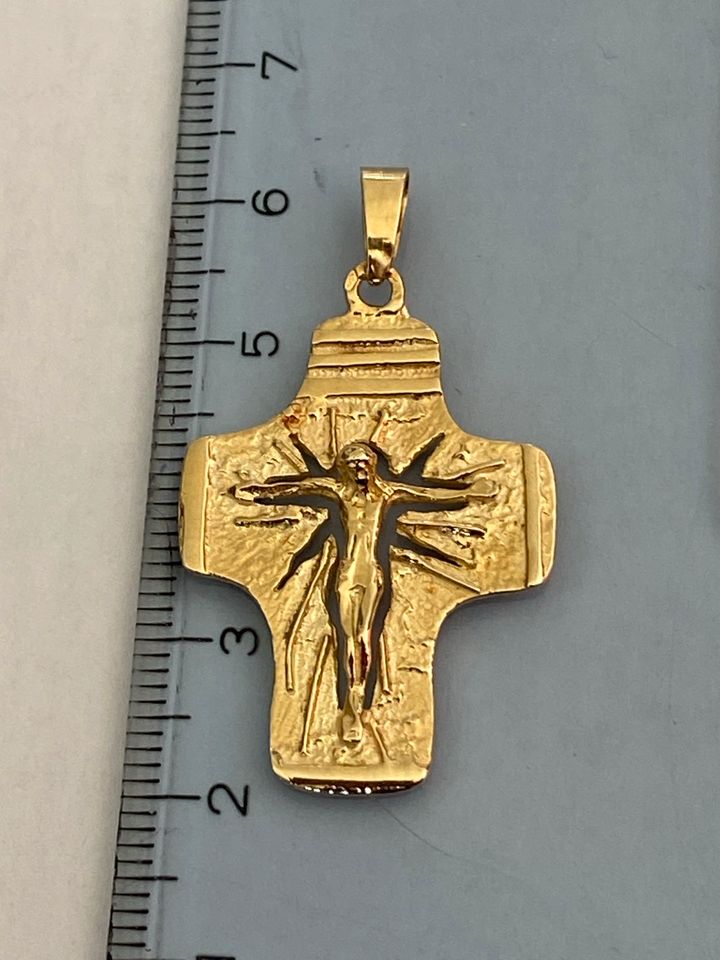 Kreuz Gold 585 (14 Karat) massiv Unikat in Ennigerloh