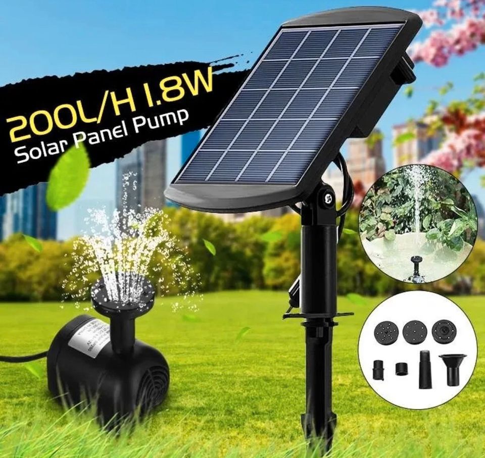 LED Wasserspiel Solarpumpe Springbrunnen Gartenbrunnen 200L/H in Bebra