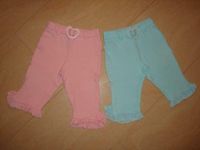 2 süße Leggings Gr. 74 80 Hosen Set rosa hellblau Spitze Gürtel Thüringen - Weinbergen Vorschau