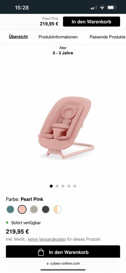 Babywippe Cybex Bouncer Rosa inkl. Gestell Neupreis 229€ in Krefeld