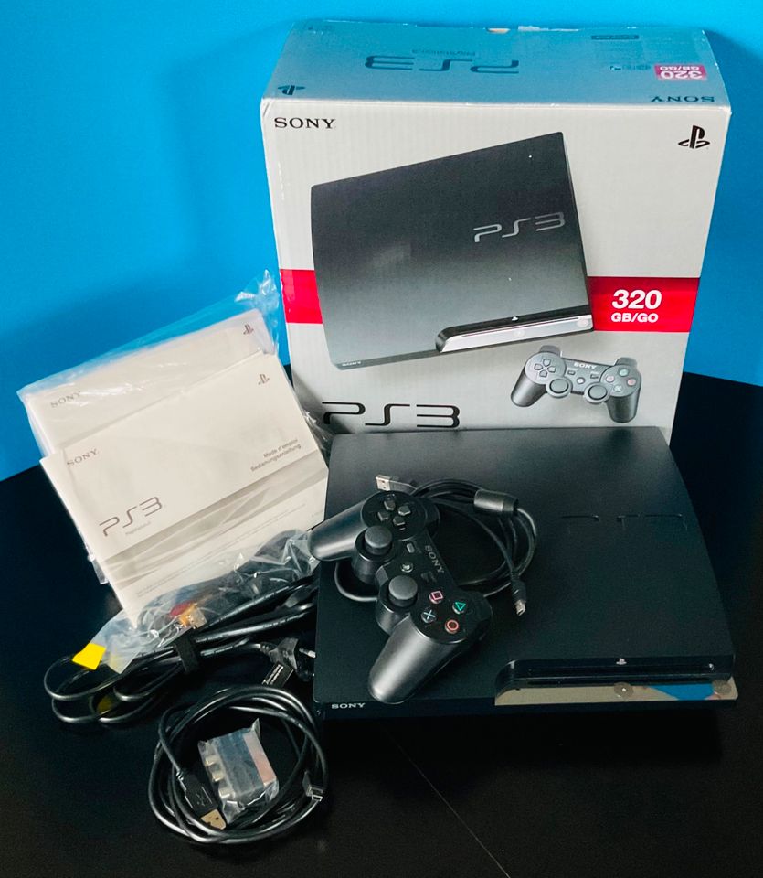 Sony PS3 Playstation 3 Slim 320GB + 2 Original Controller +Spiele in Büttelborn