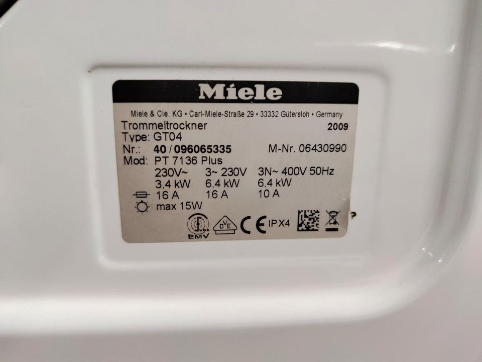 Miele Abluft Trockner Gastro PT 7136 Plus - 3 Monate Garantie in Hamburg