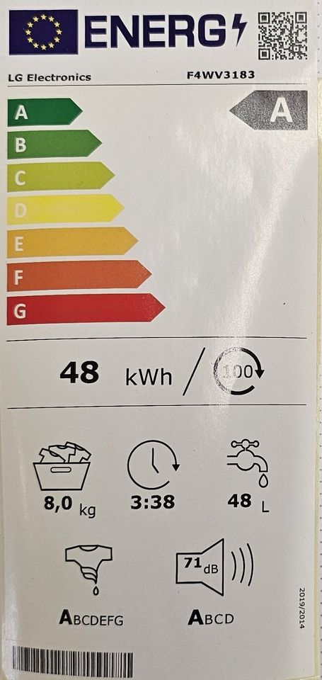 Waschmaschine  LG F4WV3183 Waschautomat  8kg in Fischbach
