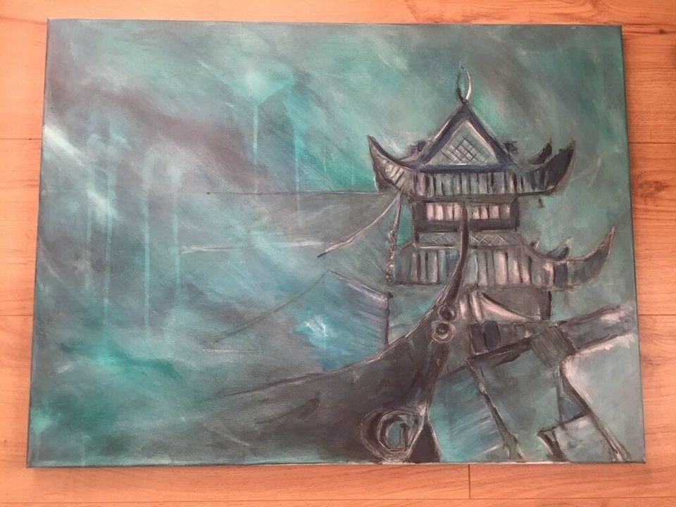 Acrylbild Leinwand Tempel Japan Unikat China 80x60cm in Erlensee