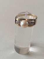 Gold 585, Ring mit Perle und kleinen Diamanten Rheinland-Pfalz - Wirges   Vorschau