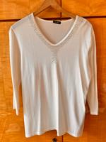 Langarmshirt weiß mit Steinchen- Details um den Ausschnitt Hessen - Bad Vilbel Vorschau