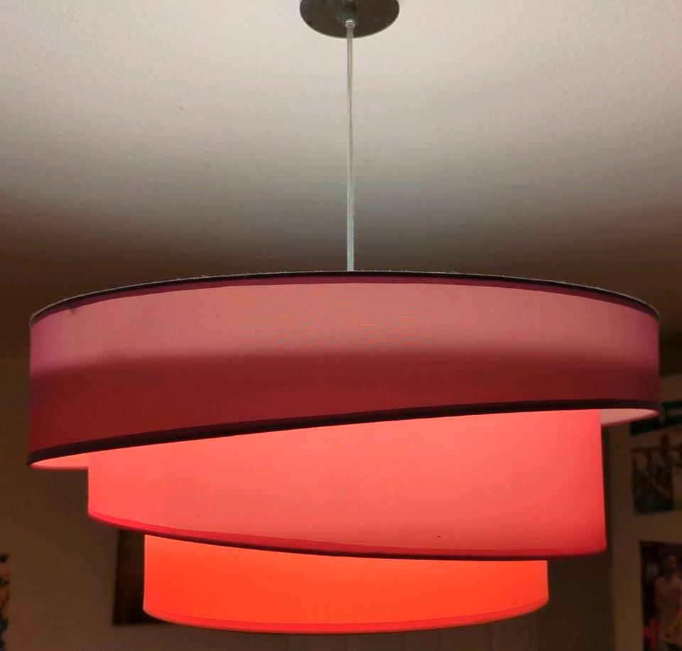 Lindby Textil Deckenleuchte rund 3 flammig, Ringe Deckenlampe in Haselünne