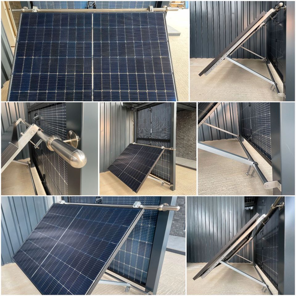 Solarmodul Zaunhalterung Balkonhalterung Aufständerung Fassadenhalterung PV Solarhalterung für Balkonkraftwerk Mini PV Anlage Solaranlage Zaun Erweiterung Solarzaun in Seesen