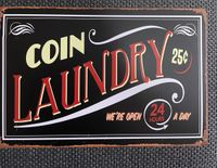 Blechschild 30x20 Coin Laundry schwarz Bayern - Forchheim Vorschau