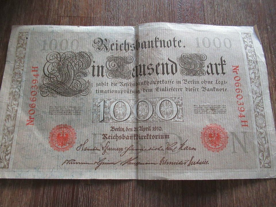 Reichsbanknote 1000 Mark Reich Darlehenskassenschein 50 Mark in Altenbeken