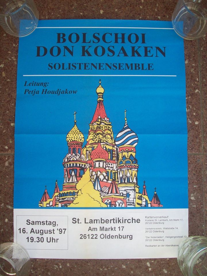 BOLSCHOI DON KOSAKEN POSTER 1997 OLDENBURG Konzert / Russland in Berlin