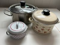 3 Kochtöpfe: Edelstahl großer Fissler, alter Emaille Baumann Köln - Blumenberg Vorschau