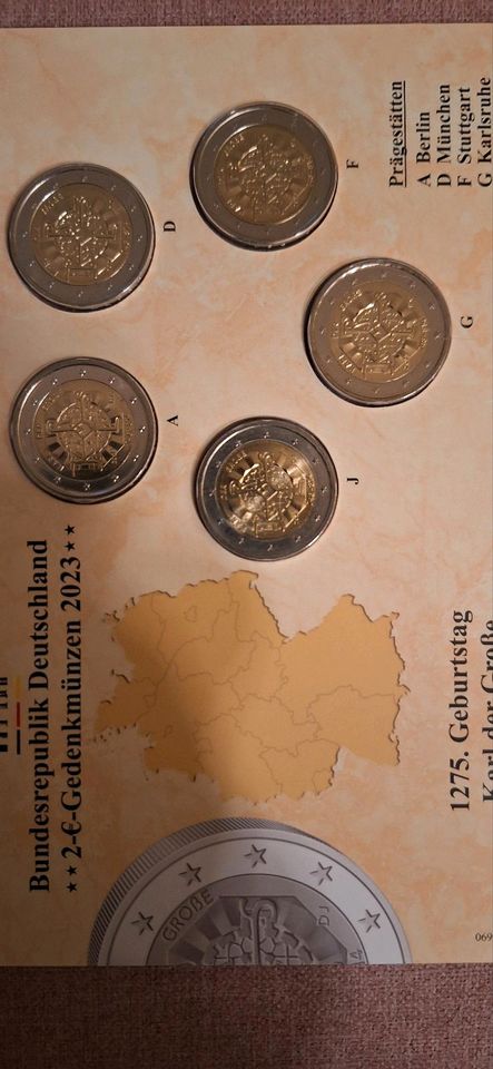 Original 2 Euro münzen in Sammlerbox Karl der Große in Erfurt