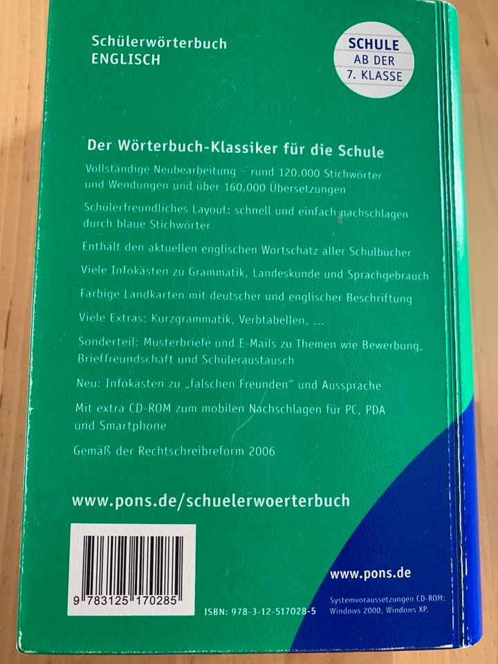 Pons Schülerwörterbuch Englisch in Großenlüder