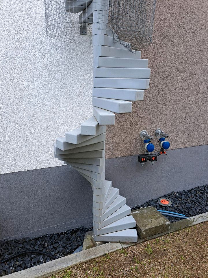 Katzenleiter Treppe Wendeltreppe stabil mit Gitterschutz in Undenheim