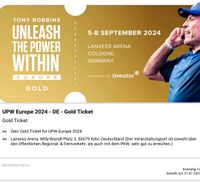 Tony Robbins UPW Europe 2024 - DE - Gold Ticket inkl. Translation Hessen - Künzell Vorschau