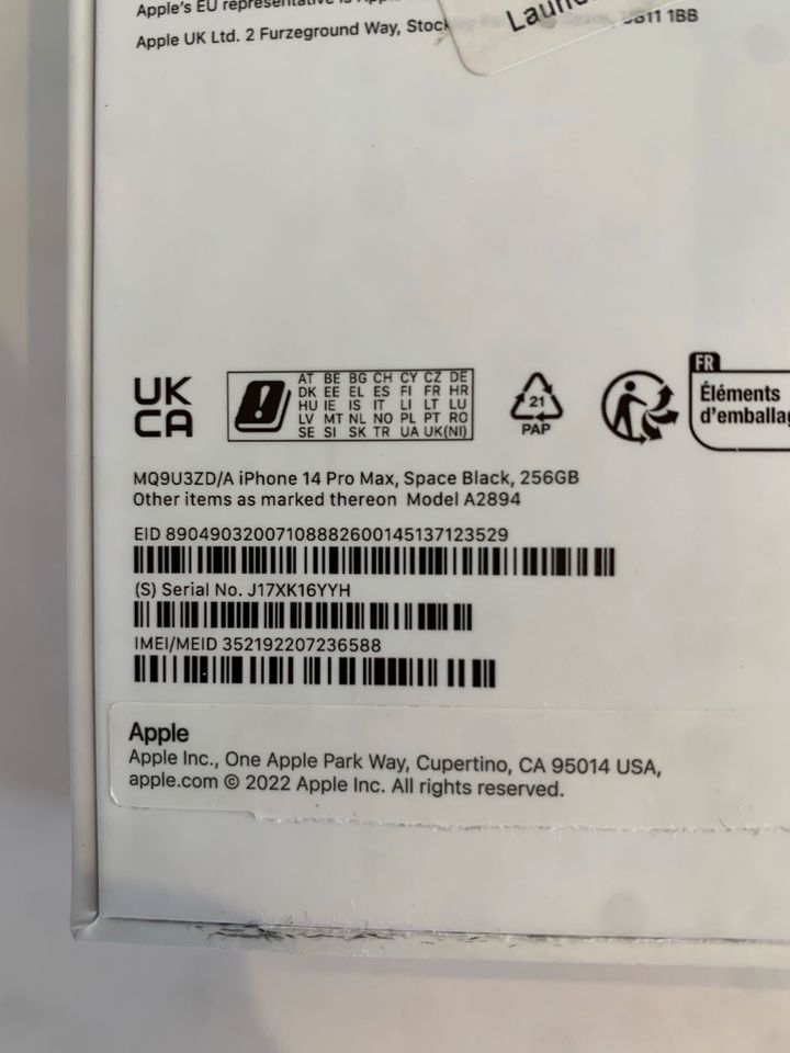 Apple iPhone 14 Pro Max 256 GB schwarz in Bonn