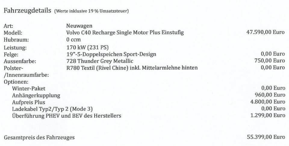 Volvo C40 Recharge Single Motor Plus, neue Bilder in Simmerath