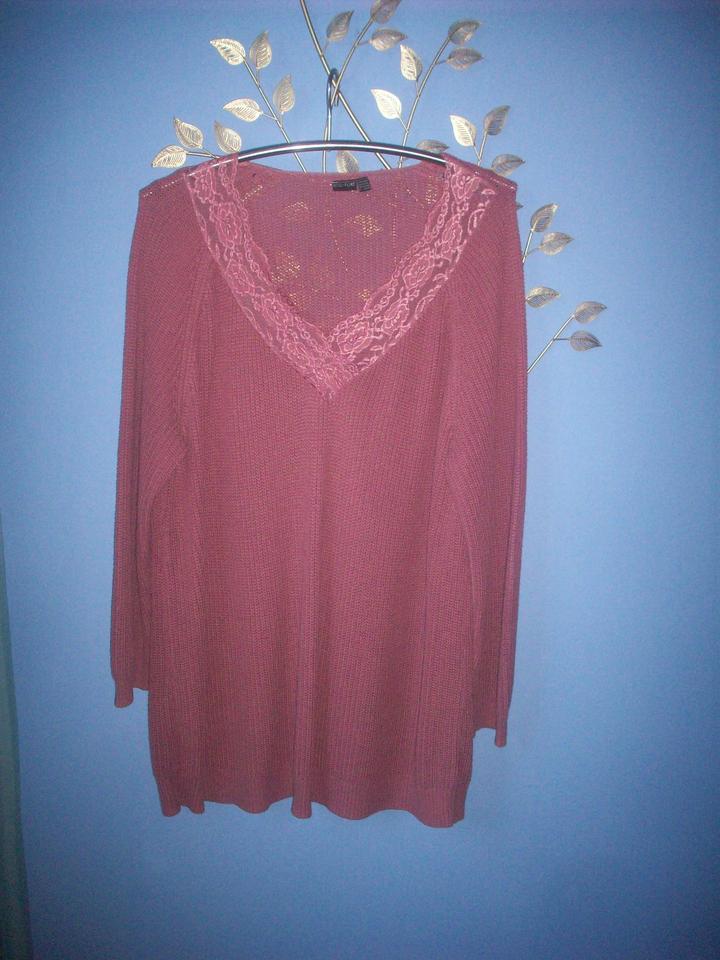 Elast. Strick-Pulli, Spitze a. Ausschnitt, 52/54, dunkelrose in Bad Abbach