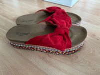 Schuhe flach Schlappen Sandale rot, braun, gelb, Größe 40, neu Nordrhein-Westfalen - Kerpen Vorschau