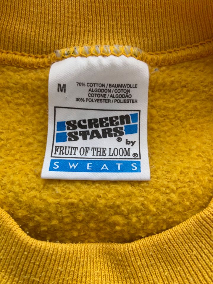 Vintage Retro Sweater Pullover Pulli Sweatshirt crewneck gelb in Fürth