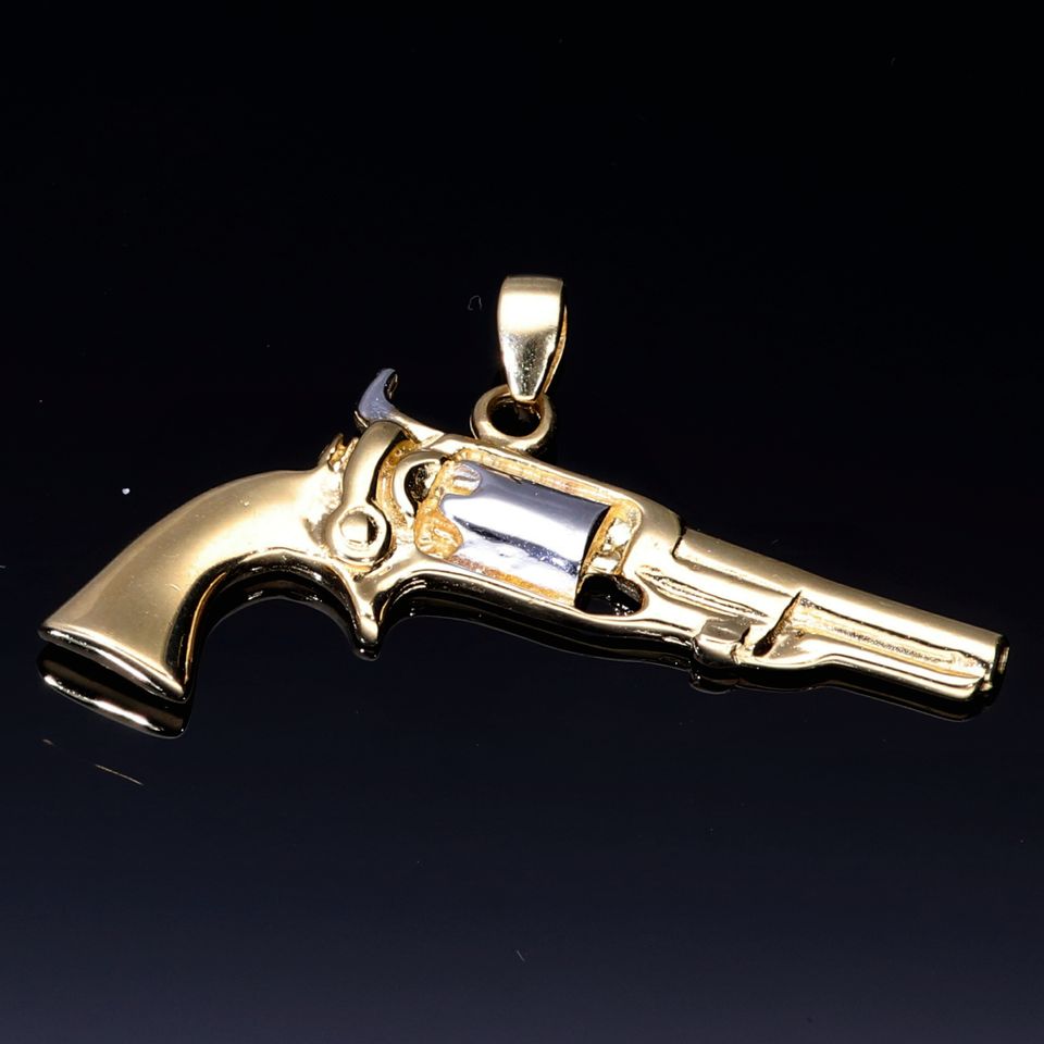 Pistole Revolver Kanone Anhänger 585 14K ECHT GOLD NEU Goldanhänger Bicolor Massiv Goldschmuck Schmuck Viele Angebote im Shop sensburg-aurum in Berlin