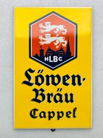 ‼️ EMAILSCHILD Löwen Bräu Cappel Emailleschild um 1950 Saarland - Schiffweiler Vorschau