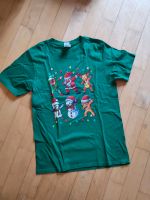 T-Shirt 134 140 128 Weihnachten dab Rentier Schneemann grün Santa Thüringen - Erfurt Vorschau