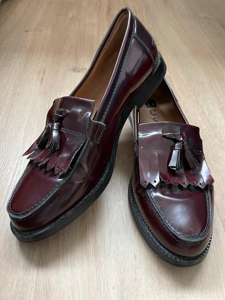 Nessi loafer Mokassins Slipper Burgund Weinrot Leder 37 in Hürth