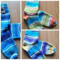 gestrickte Socken 44/45 8fädig Merino handgestrickt Niedersachsen - Wolfsburg Vorschau