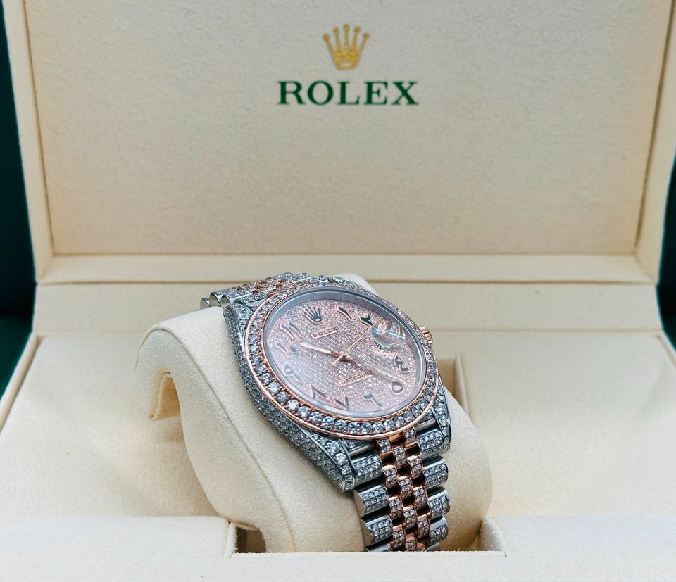 Rolex Datejust 41mm 126301 Stahl-Rose Gold 18K voll Iced Out Uhr in Kiel