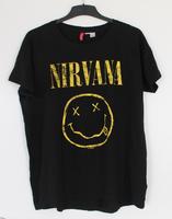 Lockeres NIRVANA Shirt schwarz gelb von H&M Gr.44 46 48 Hessen - Dautphetal Vorschau
