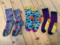 3x Happy Socks 36-40, Rosen grau, Bäume bunt, lila Hessen - Wiesbaden Vorschau