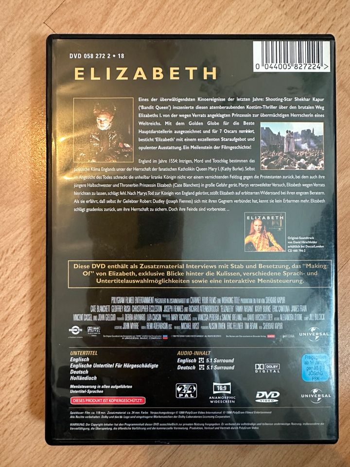 DVD: "Elizabeth" toller Film, neuwertiger Zustand in München