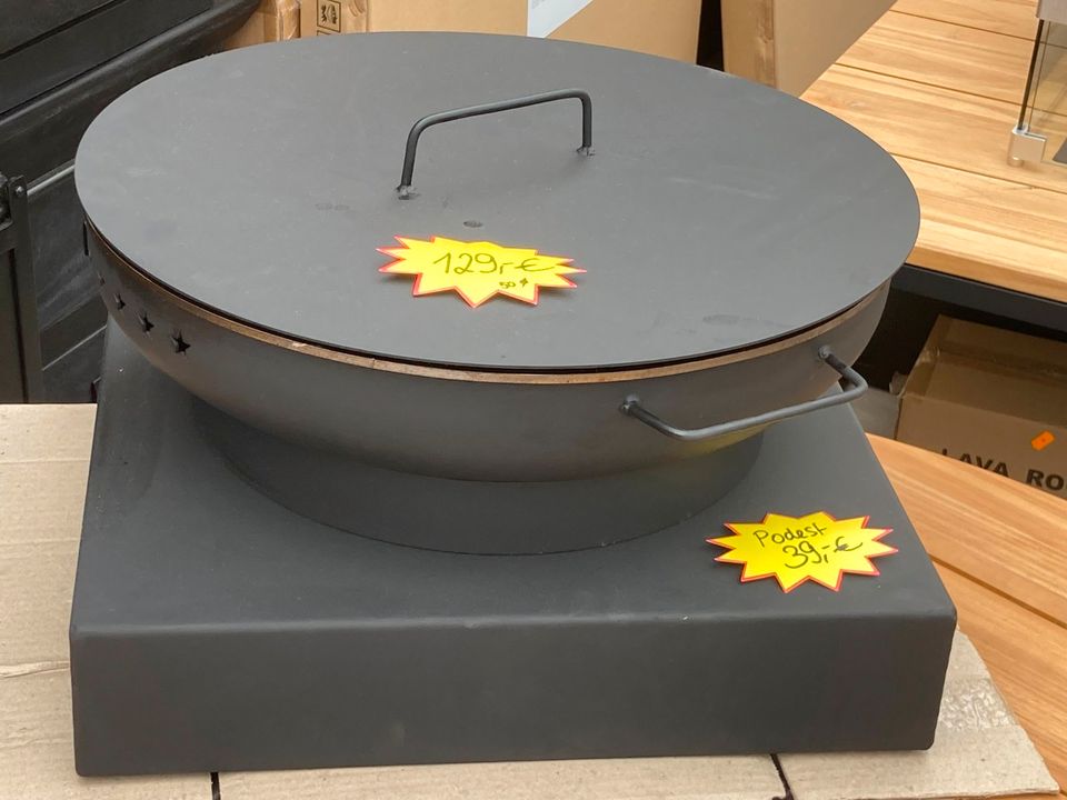 Feuerschale 50 cm FULL SET mit Feuerring, Grillrost, Deckel in Augustdorf