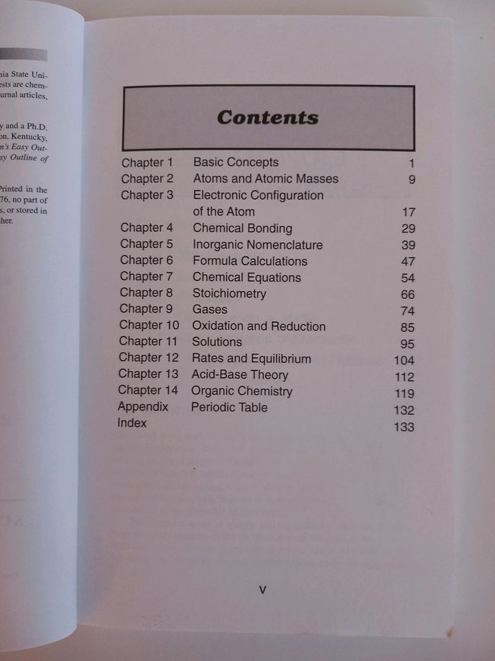 Beginning Chemistry Chemie Crash Kurs SCHAUM'S easy ouTline in Rohrenfels