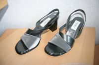 Neue Lack Sandalen m. Absatz Gr 38 schwarz silber Pat Calvin Baden-Württemberg - Welzheim Vorschau