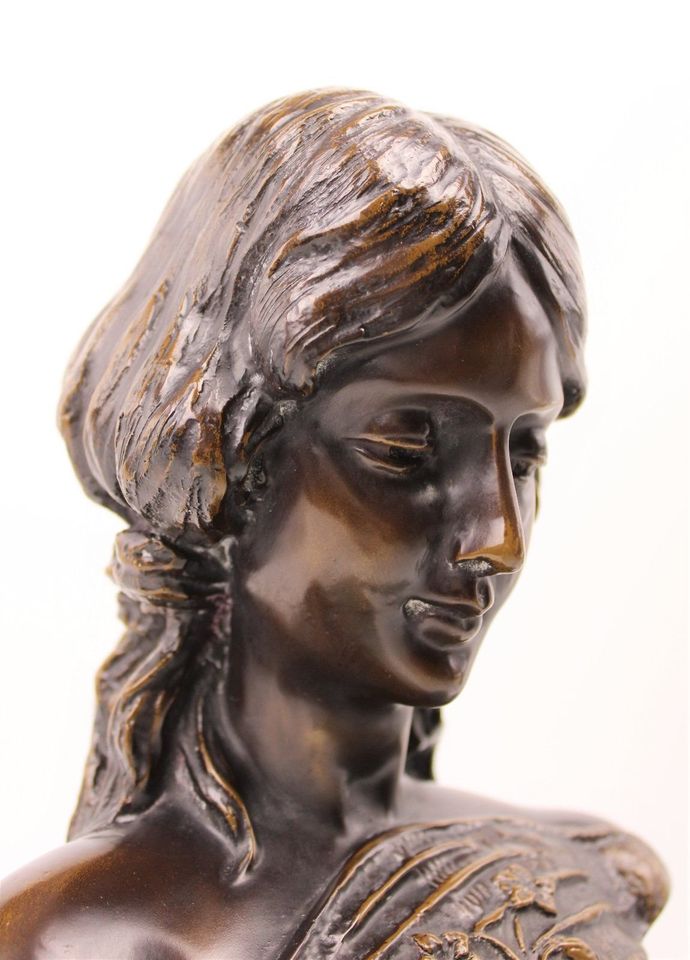 Bronze Skulptur, Emmanuel Villanis, Signiert, Jugendstil um 1900 in Fürth