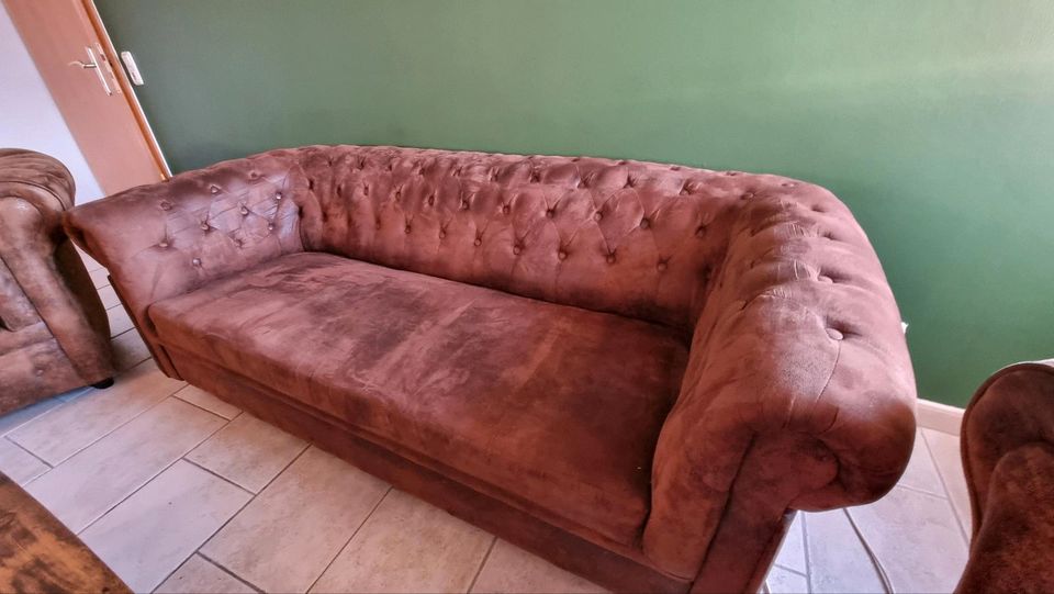 Chesterfield Sofa, braun, Antik Look in Wernigerode