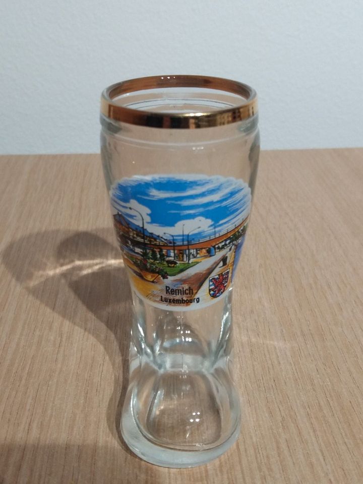 Andenken Souvenir Glas Gläschen Stiefel - Remich + Bacharach in Pfungstadt