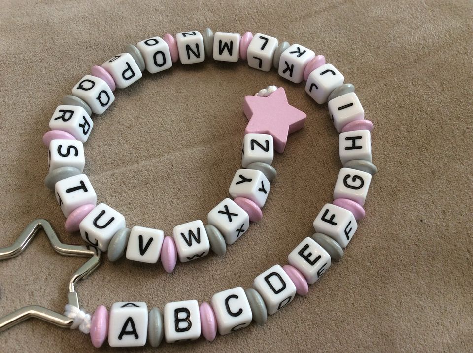 ❤️ ABC Kette Einschulung Geschenk Schulkind Name Lernhilfe in Düren